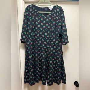 Unique Vintage Dress with Wreath Pattern
